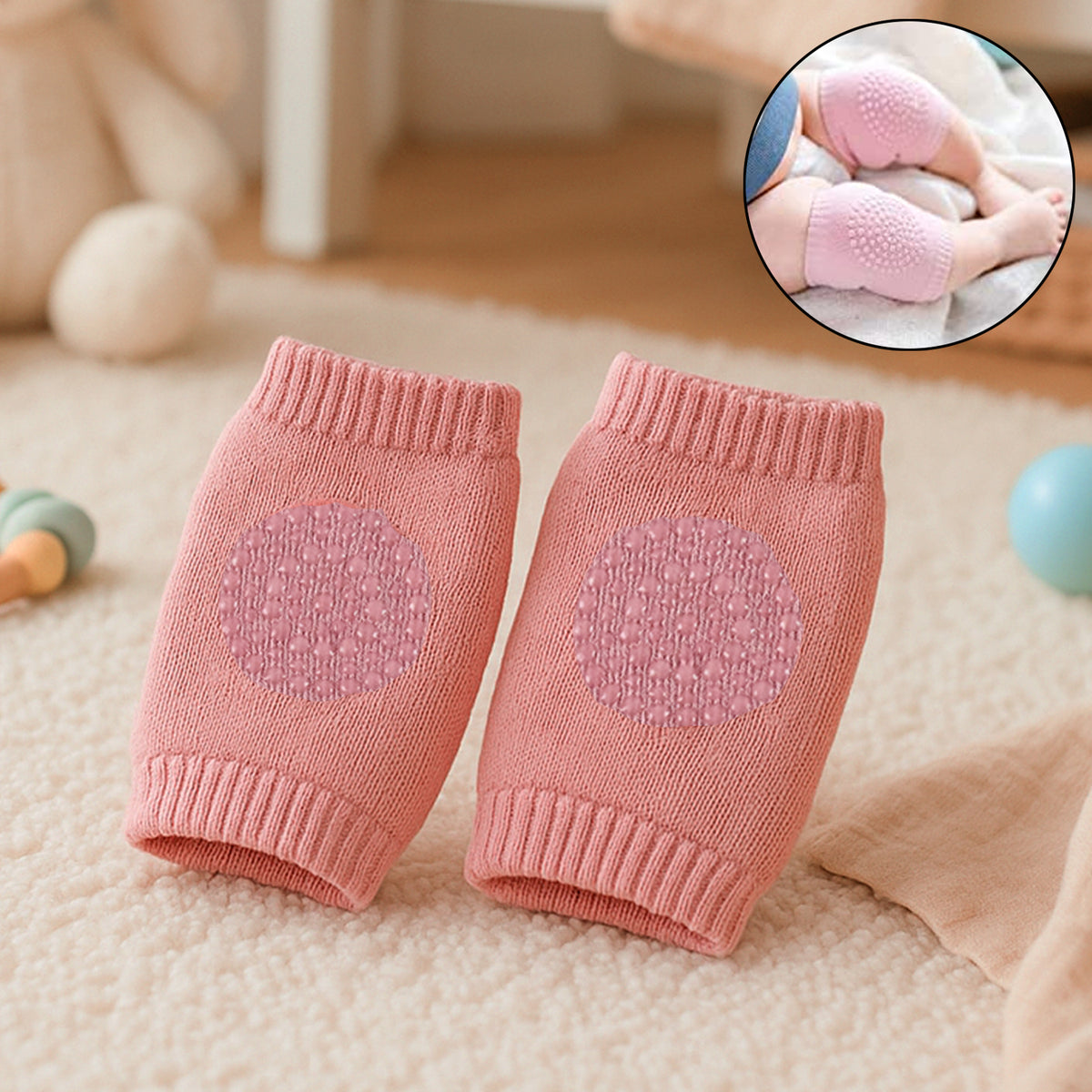 Pink Toddler Wool Knit Leg Warmer (Knee Guard)